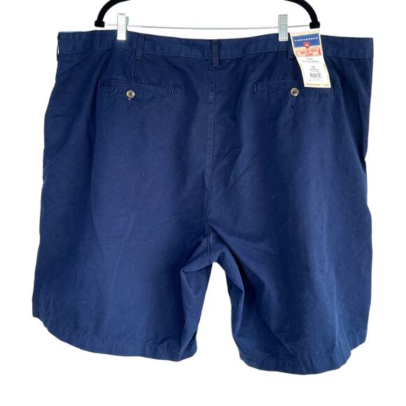 Saddlebred Mens 10" Pleated Chino Shorts Size 52 Harbor Navy Cell Pocket NWT - Picture 2 of 8